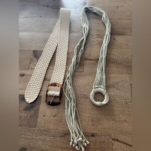 Bundle 2 Beige Woven Belt and Cream Rope vacation beach